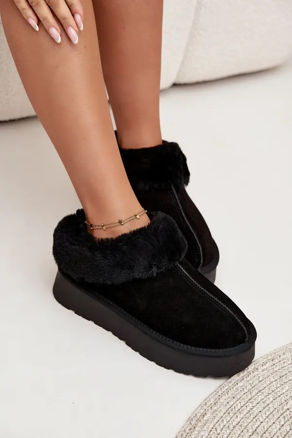 Boto Boto Leather Suede Snow Boots Women's With Fur Black Mivelle