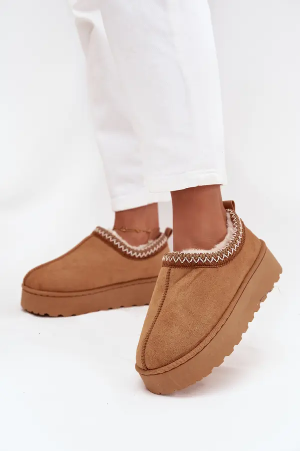 Boto Boto Low Women's Snow Boots with Embroidery on Platform Camel Taliah