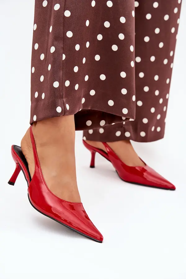 Boto Boto Patented Stilettos With Open Heel Red Talira