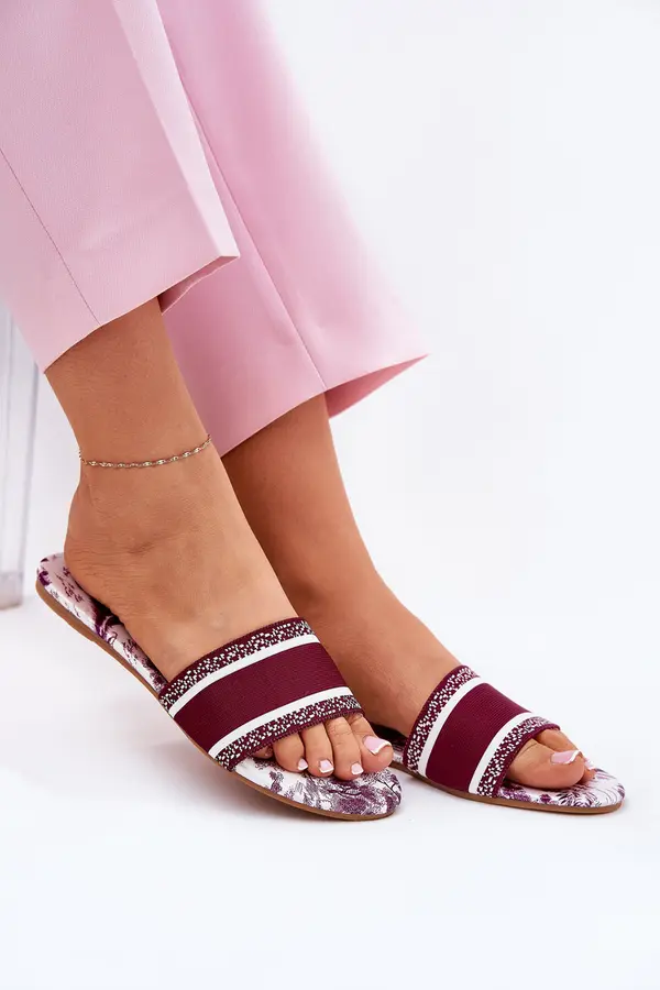 Boto Boto Patterned Flat Sandals Women Bordeaux Leysi