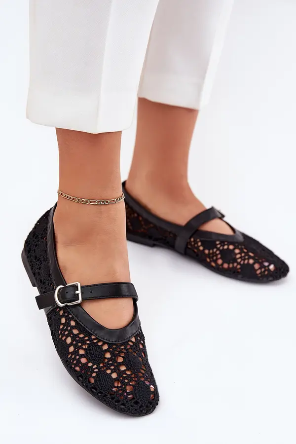 Boto Boto Perforated ballerinas with strap black Orphali