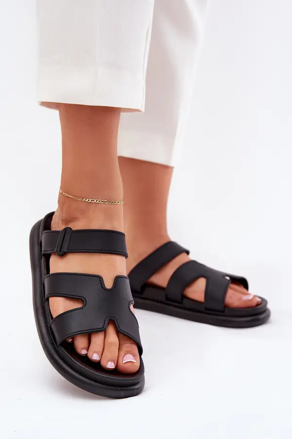 Boto Boto Rubber Women's Slippers With Strap Black Tavirae