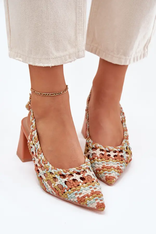 Boto Boto Sandals With Braiding On A Heel Multicolor Ebina