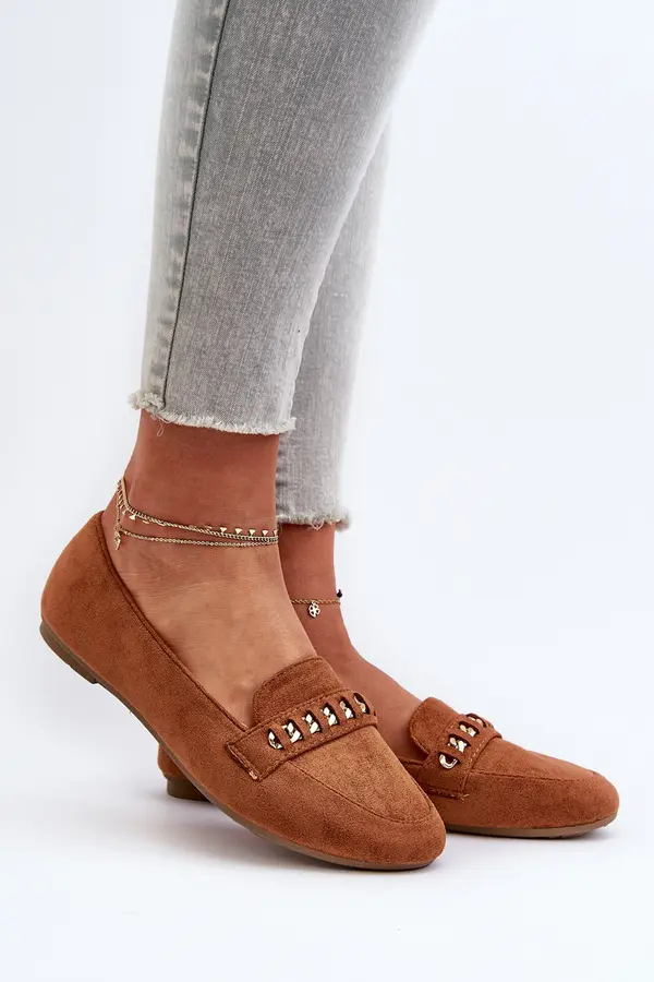 Boto Boto Shiny Women's Loafers With Chain Camel Aredilla