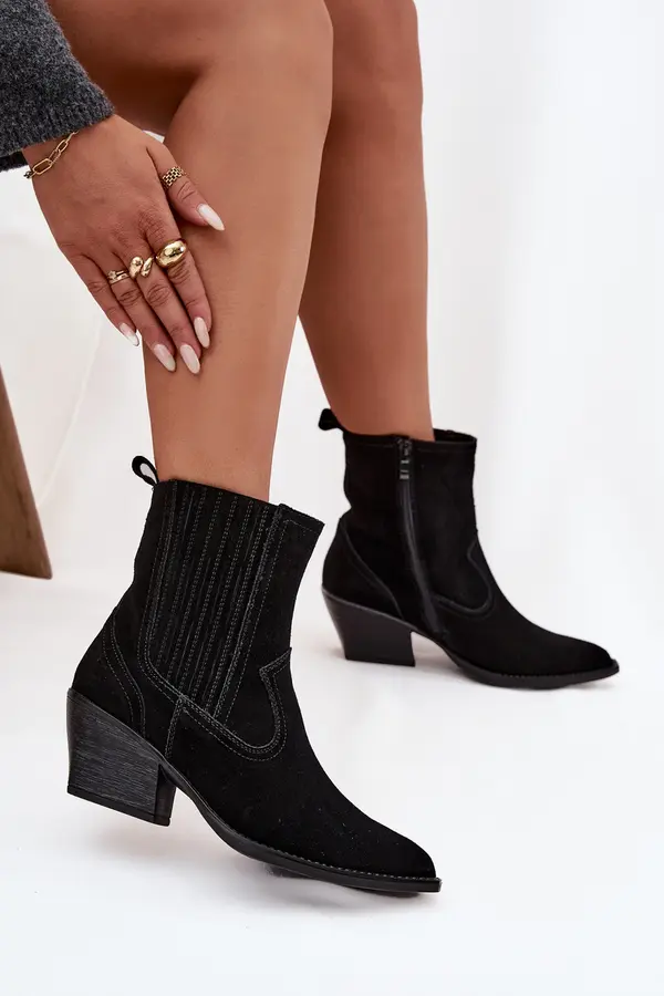 Boto Boto Suede Cowboy Boots Women's Heeled Insulated Black Dylira