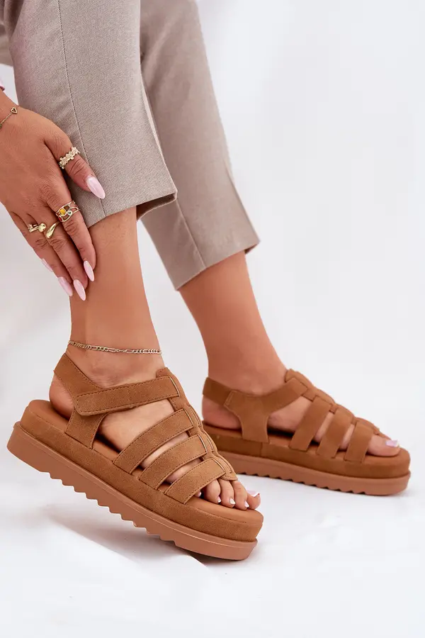 Boto Boto Women Sandals On Platform Eco Suede Camel Filisenia