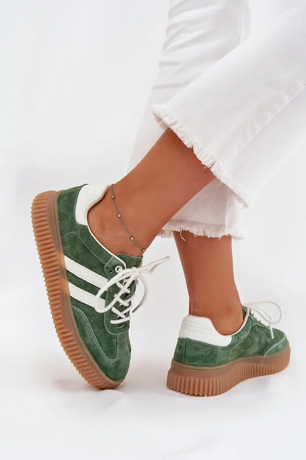 Boto Boto Women Suede Sneakers On Platform Green Venera