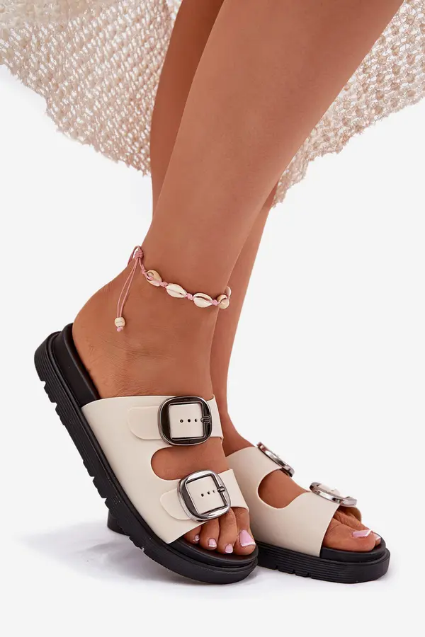 Boto Boto Women's Buckled Platform Sandals Beige Elamas