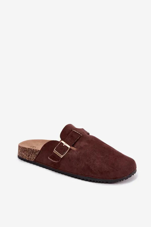 Boto Boto Women's Clogs With Gold Buckle Chocolate Alpine