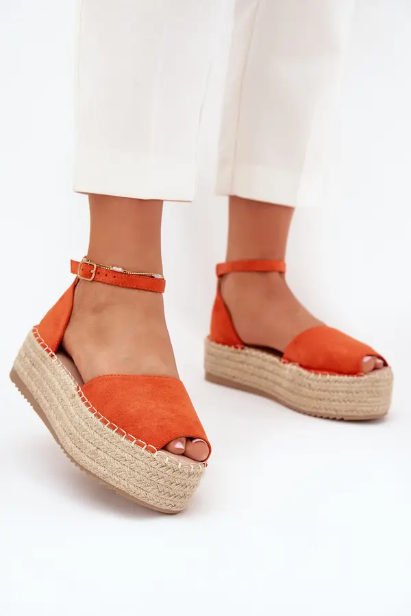 Boto Boto Women's espadrilles on a platform with weaving orange Selise