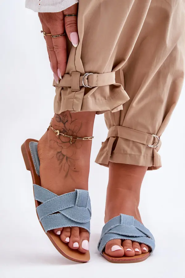 Boto Boto Women's Fabric Slippers Light Blue Aversa