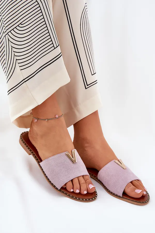 Boto Boto Women's Flat Sandals With Decorative Details Purple Saliena