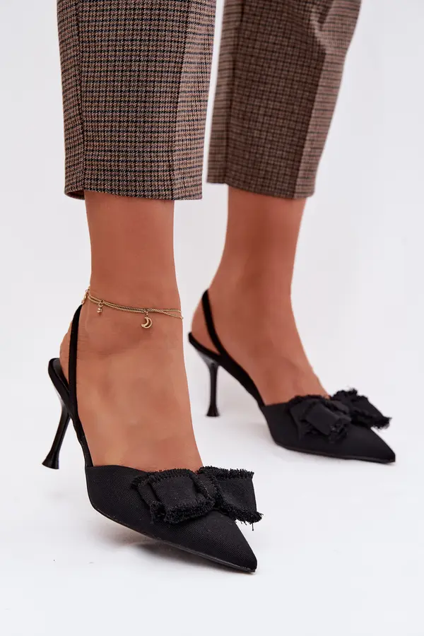 Boto Boto Women's High Heel Sandals With Bow Black Hestia