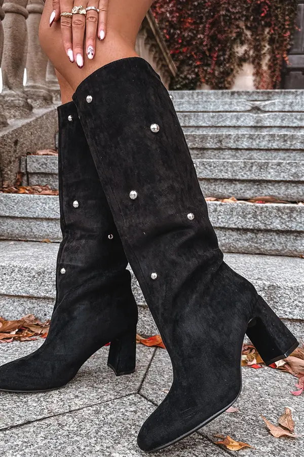 Boto Boto Women's insulated boots on a heel with decorative details black Lucinda