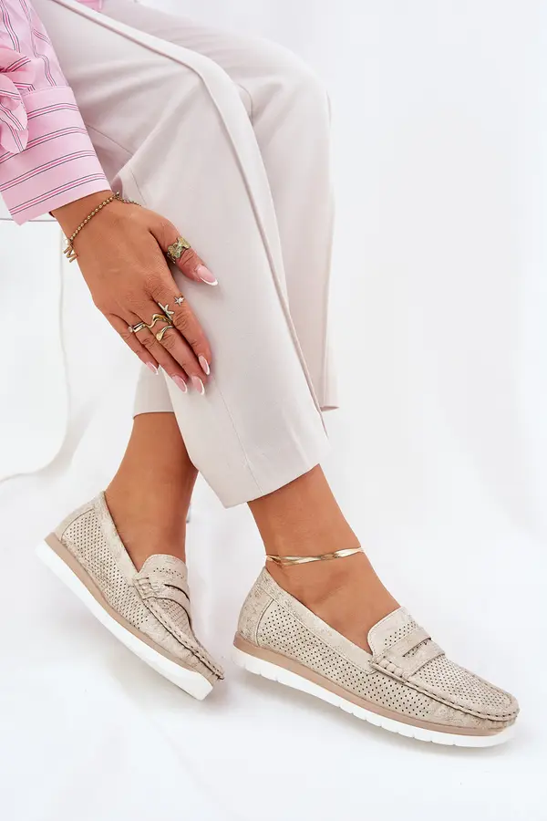 EVENTO Boto Women's Moccasins Made Of Eco Leather Silver Bralithia