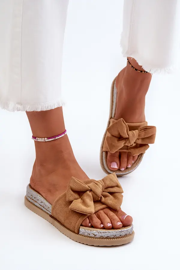 Boto Boto Women's Platform Sandals with Bow Camel Aflia