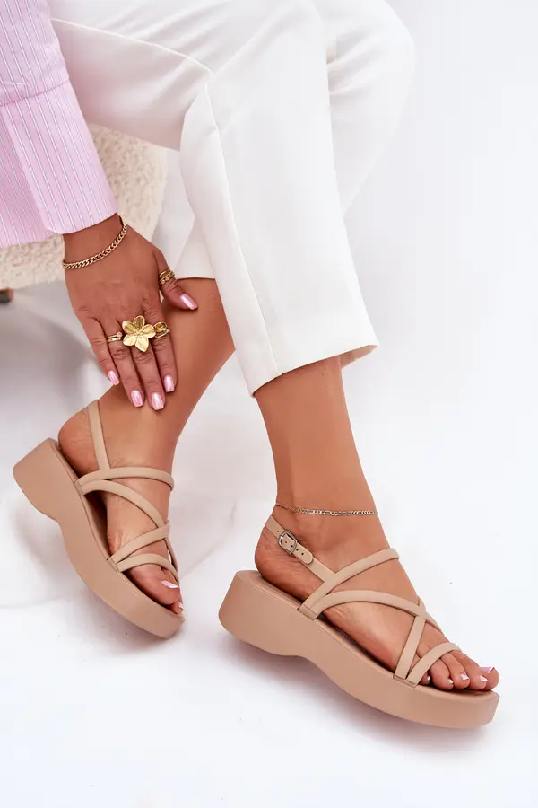 Boto Boto Women's Platform Sandals With Straps Beige Civara