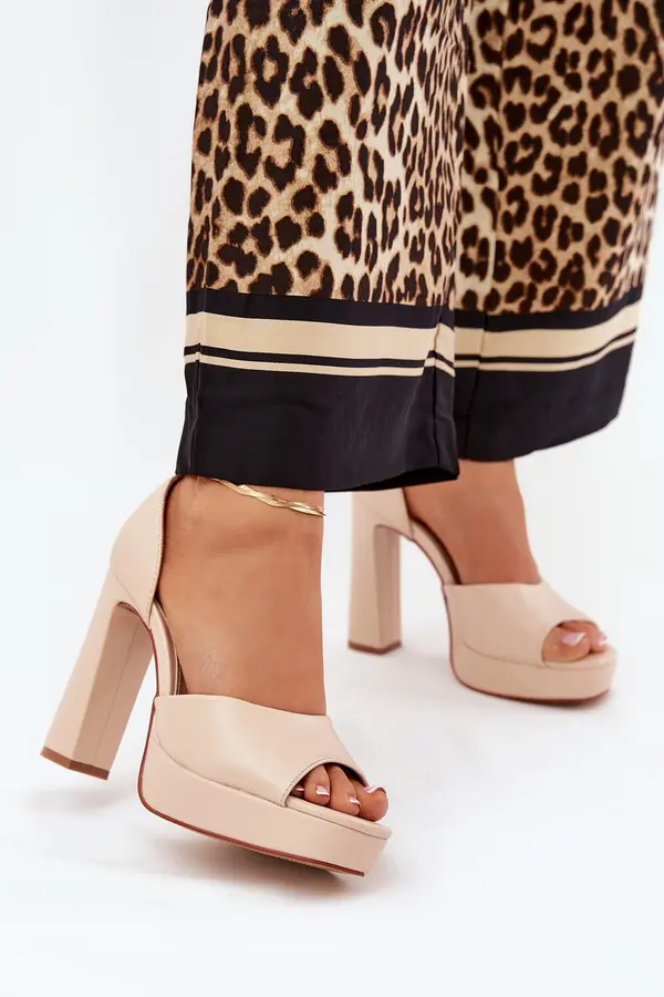 Boto Boto Womens Sandals On A Heel And Platform Eco Leather Beige Lomman