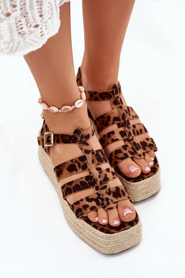 Boto Boto Women's sandals with straps and weaving leopard Pardauss