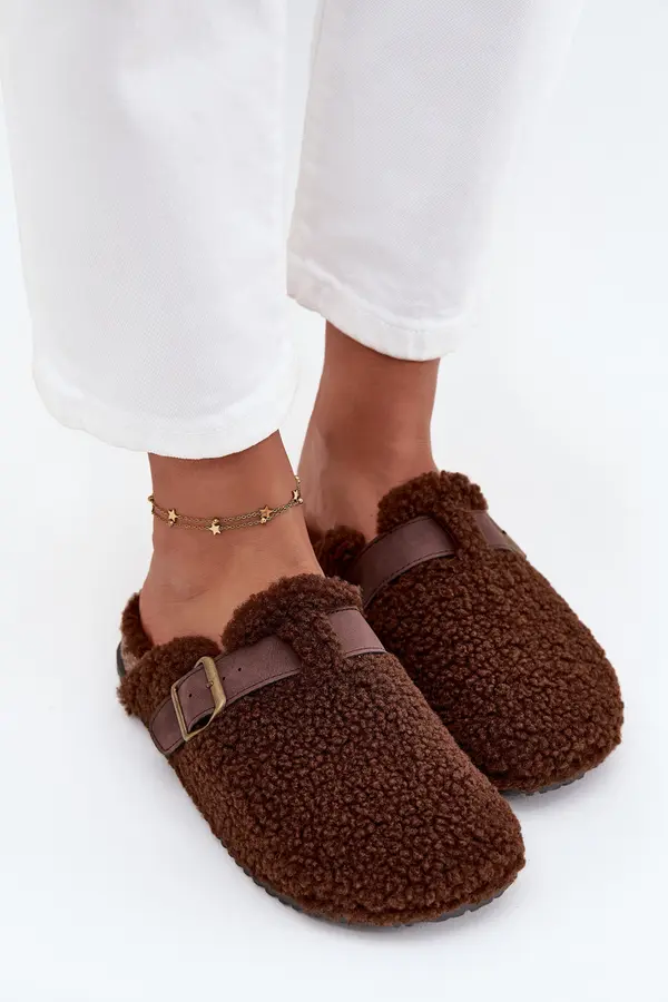 Boto Boto Women's slippers with fleece type lamb Brown Lorivine