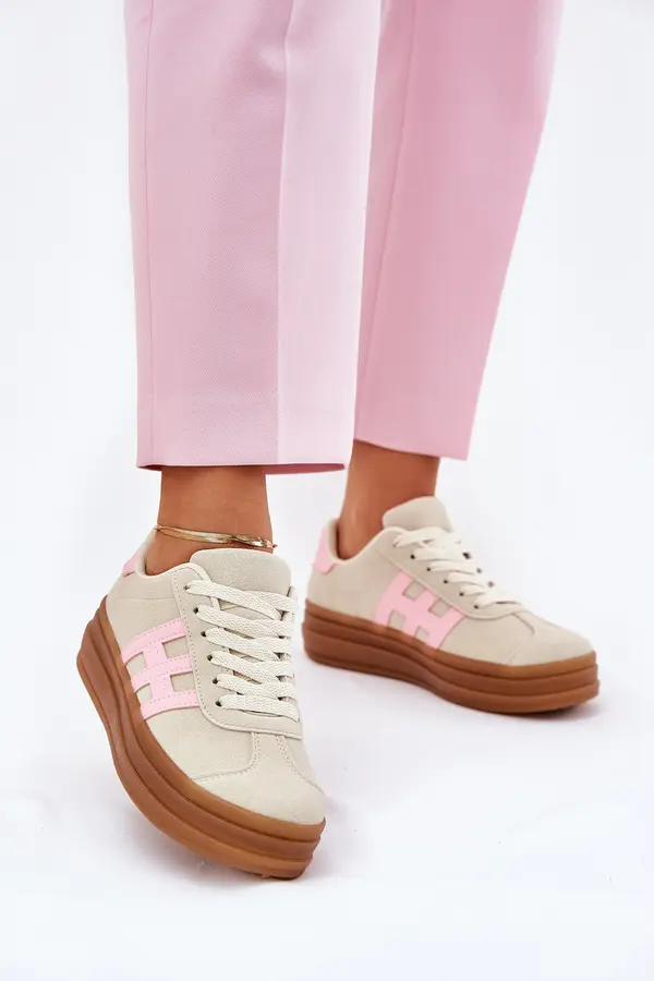 EVENTO Boto Womens Sneakers On Platform Beige Syliyana