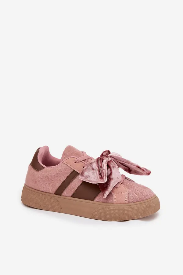 Boto Boto Women's Sneakers with Suede Bow Pink Ashlyn