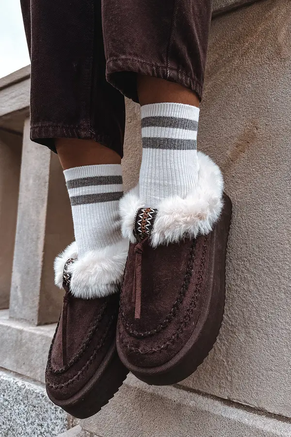 Boto Boto Women's Snow Boots With Fur On Platform Chocolate Rosmira