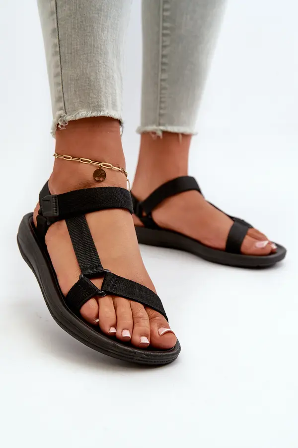 Boto Boto Women's Sports Sandals with Velcro Black Vilari