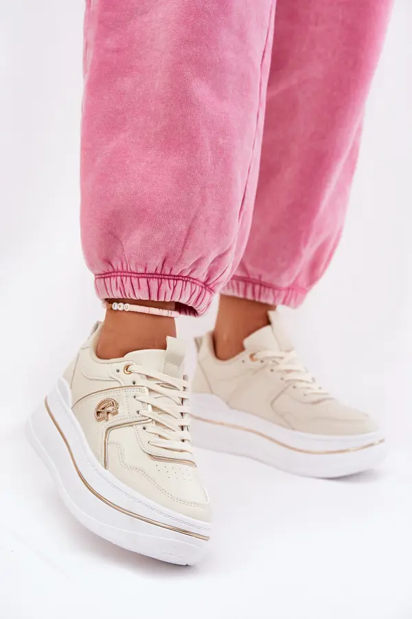 Boto Boto Women's Sports Shoes On Platform Beige Caldeno