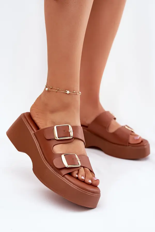 Boto Boto Womens Wedge And Platform Sandals With Buckles Camel Nitarelia