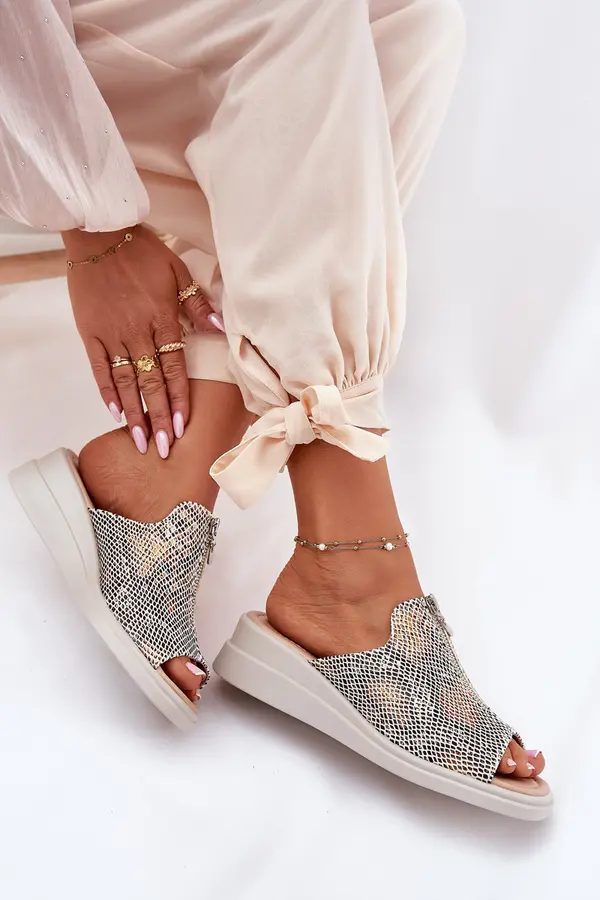 Boto Boto Womens Wedge Sandals With Zipper Animal Print Beige Irriva