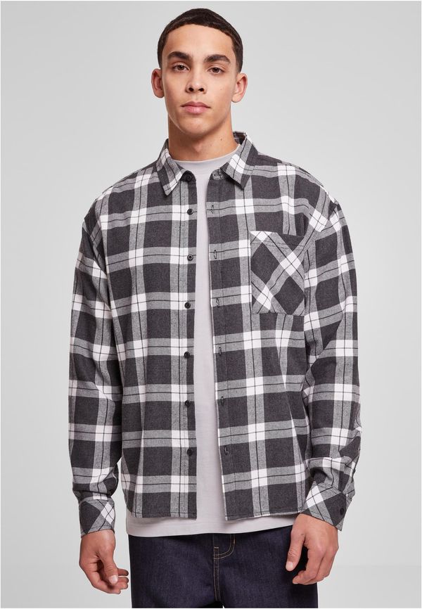 UC Men Boxy dark checked shirt grey/white