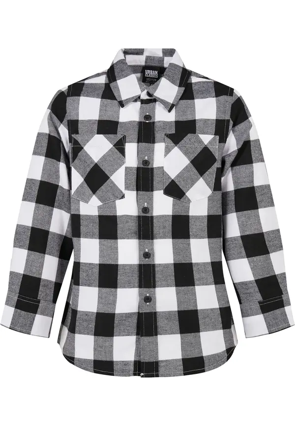 Urban Classics Boys' checkered flannel shirt black/white