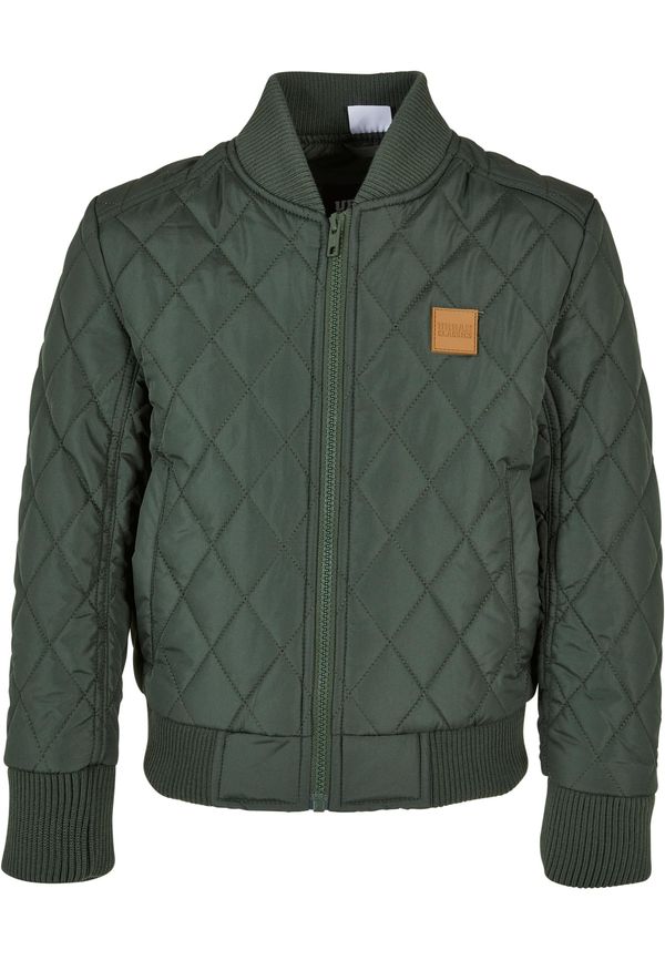 Urban Classics Boys' Diamond Quilt Nylon Jacket Olive