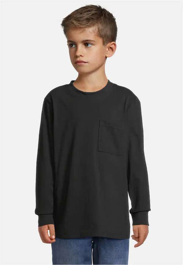 Urban Classics Boys' long-sleeved T-shirt with pocket black