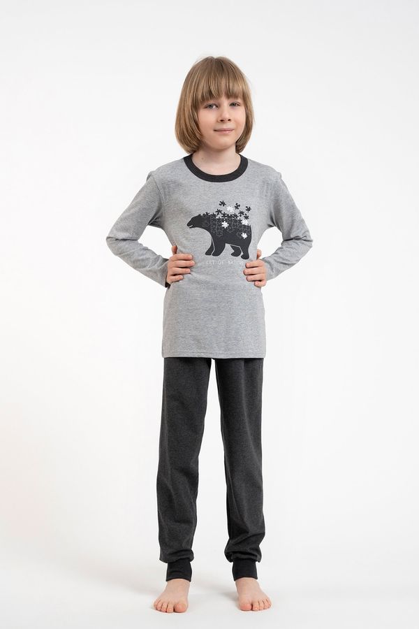 Italian Fashion Boys' pyjamas Morten, long sleeves, long trousers - melange/dark melange