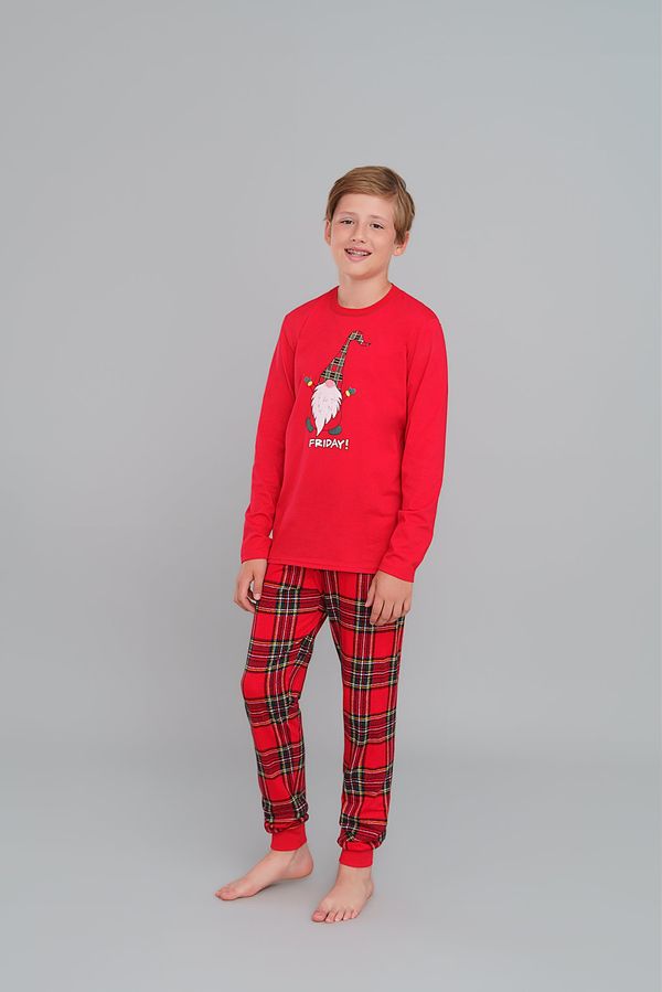 Italian Fashion Boys' pyjamas Narwik, long sleeves, long legs - red/print