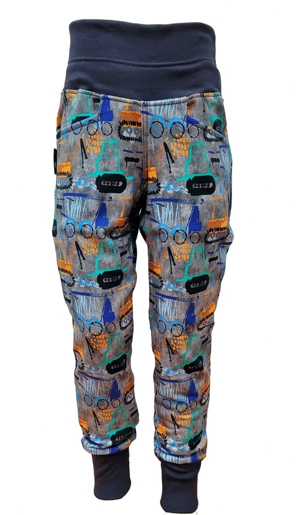 Kukadloo Boys' sweatpants MIK - grey construction machinery