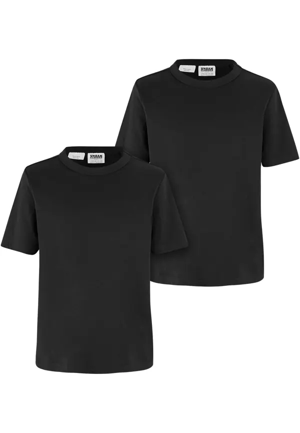 Urban Classics Boys' T-shirt made of organic cotton base - 2pcs - black