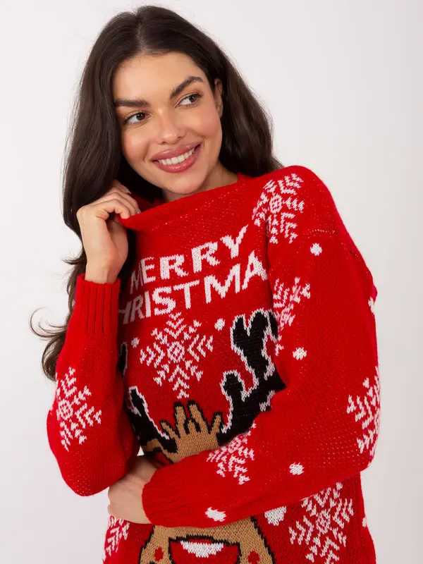 Italy Moda Božični pulover z motivom severnih jelenov