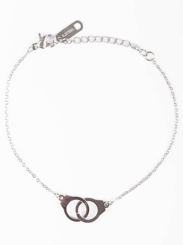 Yups Bracelet on a silver chain decorated with handcuff pendants