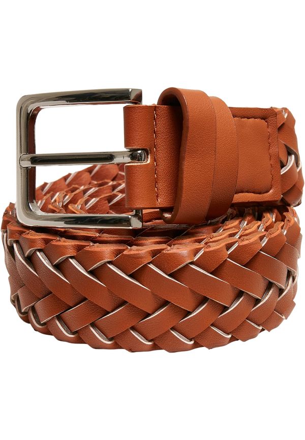 Urban Classics Braided synthetic leather strap light brown