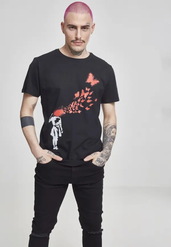 Merchcode Brandalised - Banksy's Graffiti Butterfly Tee black
