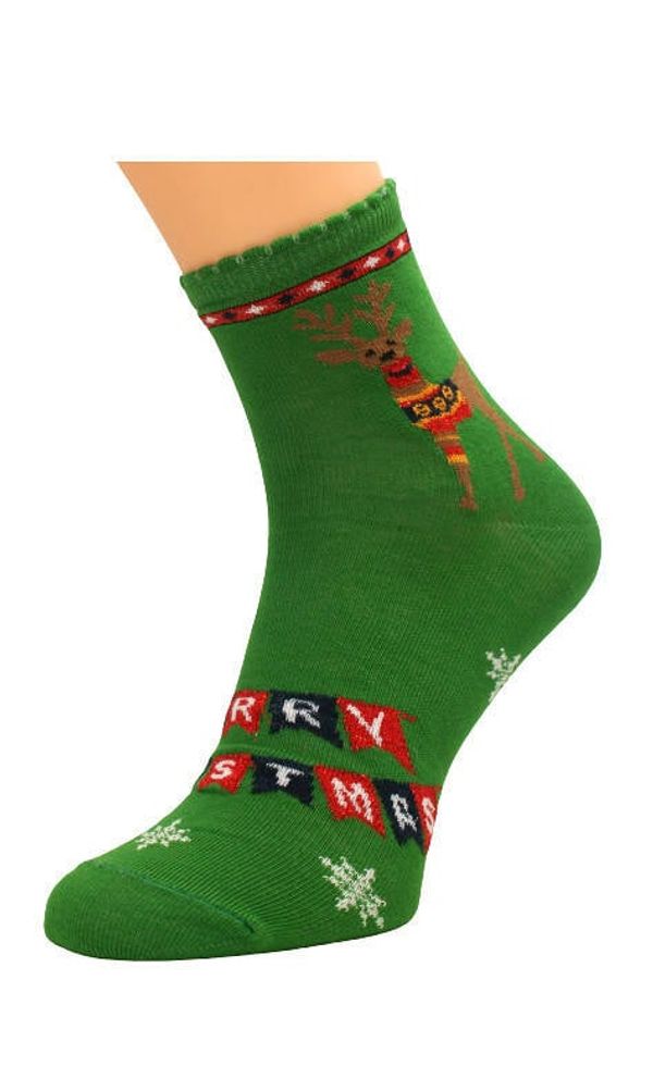 Bratex Bratex 2988 X-Mass Socks Women's 36-41 green d-985