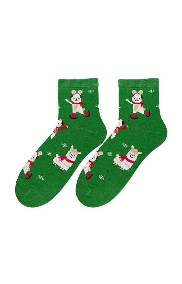 Bratex Bratex 2988 X-Mass Socks Women's Socks 36-41 green/lurex d-035