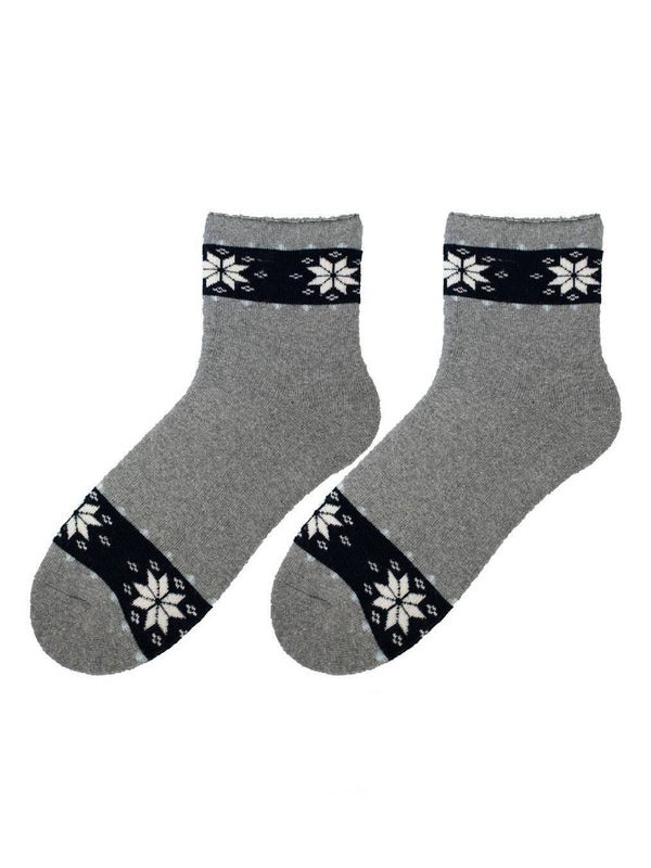 Bratex Bratex D-060 women's winter socks pattern 36-41 grey melange 015