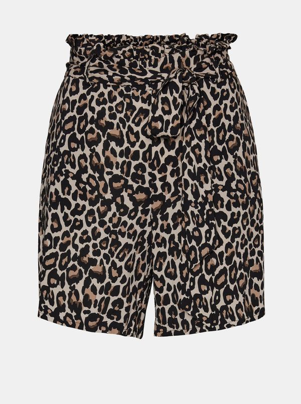 Vero Moda Brown and black patterned shorts with ties VERO MODA Simply - Women