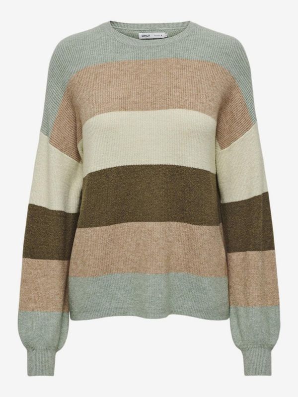 Only Brown-beige women's striped sweater ONLY Latia