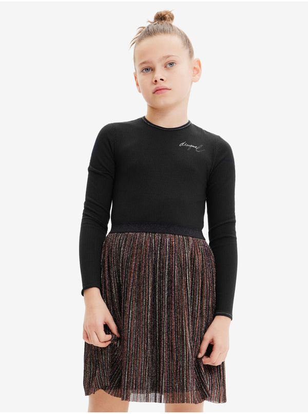 DESIGUAL Brown-black girls' dress Desigual Paula - Girls