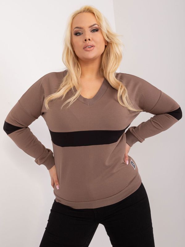 Fashionhunters Brown blouse with neckline